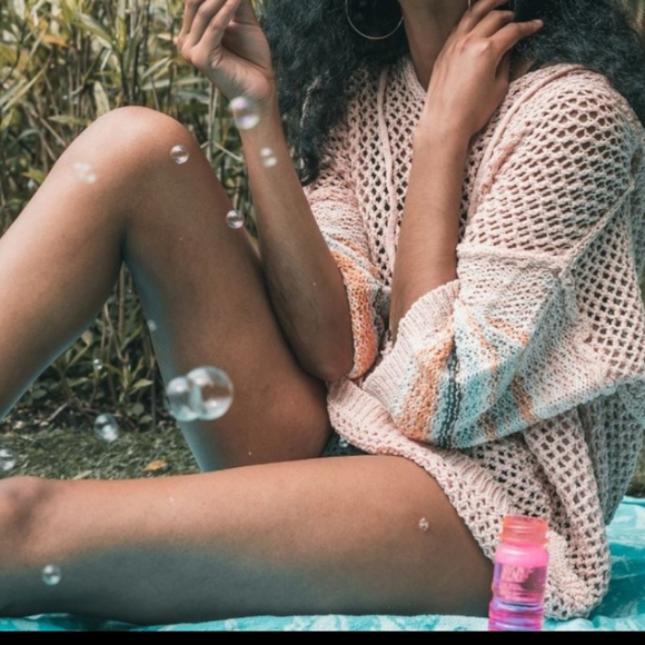 POL Open Knit Sweater Cover Up - Picture 2 of 6